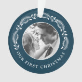私たちの初めてのクリスマスはMr.ミセス結婚の写真 オーナメント (正面)