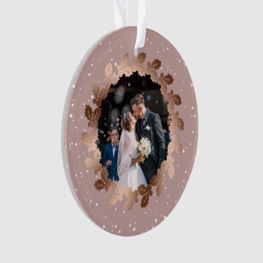 私たちの初めてのクリスマスはMr.&ミセス結婚の写真 オーナメント (正面)