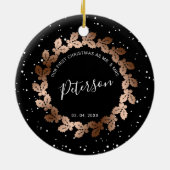 私たちの初めてのクリスマスはMr.ミセス結婚の写真 セラミックオーナメント (裏面)