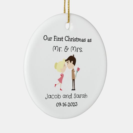 私たちの初めてのクリスマスはMr.ミセス・オーナメント セラミックオーナメント (右)