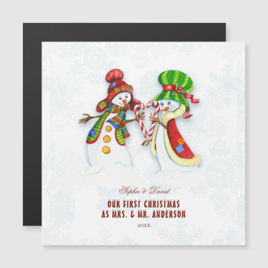 私たちの初めてのクリスマスはMr.ミセス・カワイイ雪だるま (正面/裏面)