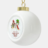 私たちの初めてのクリスマスはMr.ミセス・カワイイ雪だるま セラミックボールオーナメント (右)