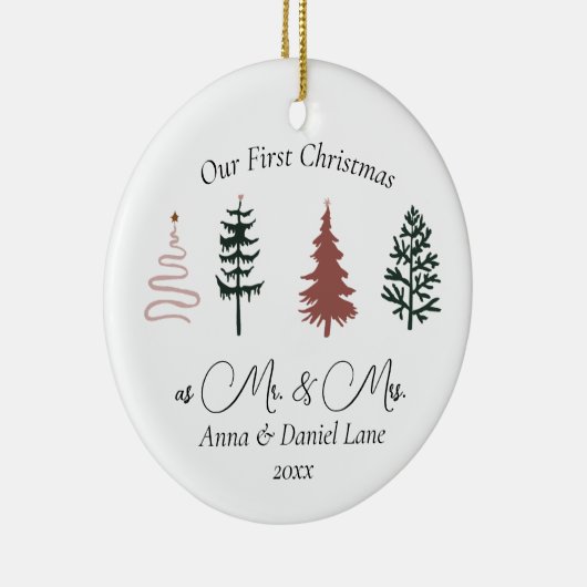 私たちの初めてのクリスマスはMr.ミセス・キープサケカスタム セラミックオーナメント (右)