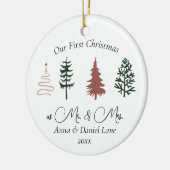 私たちの初めてのクリスマスはMr.ミセス・キープサケカスタム セラミックオーナメント (左)
