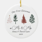 私たちの初めてのクリスマスはMr.ミセス・キープサケカスタム セラミックオーナメント (裏面)