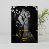 私たちの初めてのクリスマスはMr.ミセス・フォト実在ー 箔シーズンカード (立ち正面)