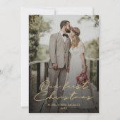 私たちの初めてのクリスマスはMr.ミセス・フォト・ホリデイ シーズンカード (正面)