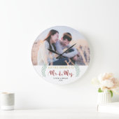 私たちの初めてのクリスマスはMr.ミセス・ホリデー・ニューリュー ラージ壁時計 (ホーム)