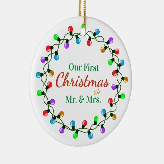 私たちの初めてのクリスマスはMr.ミセス・ライツ セラミックオーナメント (右)