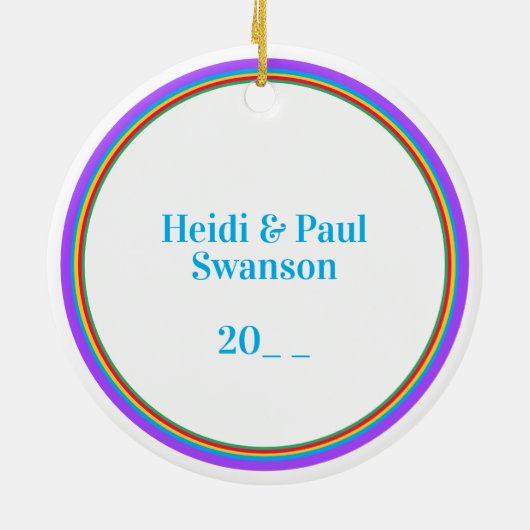 私たちの初めてのクリスマスはMr.ミセス・ライツ セラミックオーナメント (裏面)