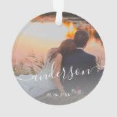 私たちの初めてのクリスマスはMr.ミセス·結婚フォト オーナメント (裏面)