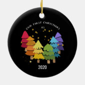 私たちの初めてのクリスマスはMr.レインボーツリーズさん セラミックオーナメント (裏面)