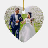 私たちの初めてのクリスマスはMr.写真ハート セラミックオーナメント (裏面)