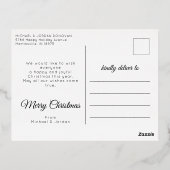 私たちの初めてのクリスマスはmr & mr newlyweds金ゴールド・フォイル 箔シーズンポストカード (裏面)