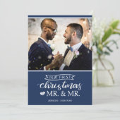 私たちの初めてのクリスマスをミスター&ミスターゲイ結婚ズホリデー シーズンカード (スタンド正面)