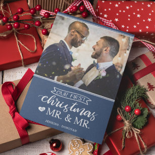 私たちの初めてのクリスマスをミスター&ミスターゲイ結婚ズホリデー シーズンカード