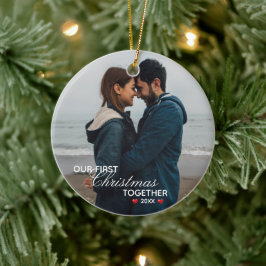 私たちの初めてのクリスマスを一緒に – 写真 –  セラミックオーナメント