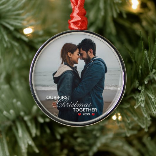 私たちの初めてのクリスマスを一緒に – 写真 –  セラミックオーナメント (ツリー)