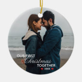 私たちの初めてのクリスマスを一緒に – 写真 – セラミックオーナメント (正面)