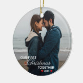 私たちの初めてのクリスマスを一緒に – 写真 – セラミックオーナメント (左)