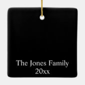 私たちの初めてのクリスマスを永遠の家族として採用 セラミックオーナメント (裏面)