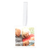 私たちの初めてのクリスマスを祖父母としてベビー写真 キューブオーナメント (正面)