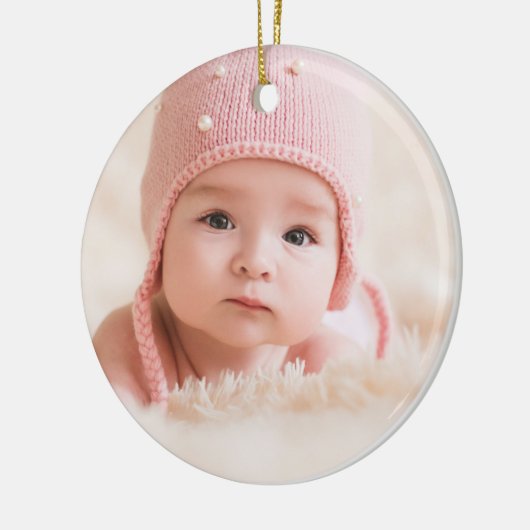 私たちの初めてのクリスマスを祖父母として写真の休日 セラミックオーナメント (左)