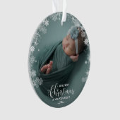 私たちの初めてのクリスマスを祖父母として写真オーナメント オーナメント (正面)