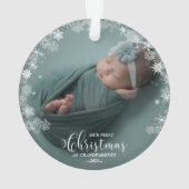 私たちの初めてのクリスマスを祖父母として写真オーナメント オーナメント (裏面)
