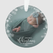 私たちの初めてのクリスマスを祖父母として写真オーナメント オーナメント (正面)