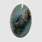 私たちの初めてのクリスマスを祖父母として写真オーナメント オーナメント (正面)