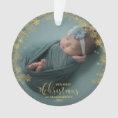 私たちの初めてのクリスマスを祖父母として写真オーナメント オーナメント (正面)