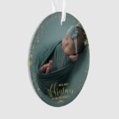 私たちの初めてのクリスマスを祖父母として写真オーナメント オーナメント (正面)