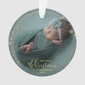 私たちの初めてのクリスマスを祖父母として写真オーナメント オーナメント (正面)