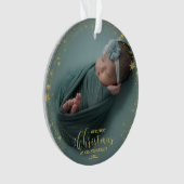 私たちの初めてのクリスマスを祖父母として写真オーナメント オーナメント (正面)