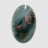 私たちの初めてのクリスマスを祖父母として写真オーナメント オーナメント (正面)