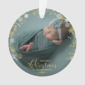 私たちの初めてのクリスマスを祖父母として写真オーナメント オーナメント (正面)