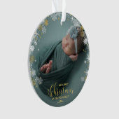 私たちの初めてのクリスマスを祖父母として写真オーナメント オーナメント (正面)