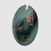 私たちの初めてのクリスマスを祖父母として写真オーナメント オーナメント (正面)