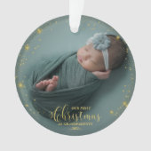 私たちの初めてのクリスマスを祖父母として写真オーナメント オーナメント (正面)
