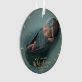 私たちの初めてのクリスマスを祖父母として写真オーナメント オーナメント (正面)