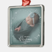 私たちの初めてのクリスマスを祖父母として写真オーナメント メタルオーナメント (左)
