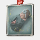 私たちの初めてのクリスマスを祖父母として写真オーナメント メタルオーナメント (左)