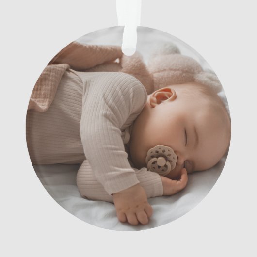 私たちの初めてのクリスマスを祖父母として写真リース オーナメント (裏面)