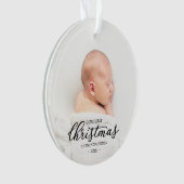 私たちの初めてのクリスマスを祖父母として黒字脚本 オーナメント (正面)