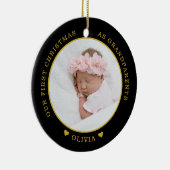 私たちの初めてのクリスマスを祖父母として2写真 セラミックオーナメント (右)