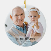 私たちの初めてのクリスマスを祖父母として2 Photo Script セラミックオーナメント (裏面)