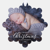 私たちの初めてのクリスマスを祖父母として オーナメントカード (裏面)