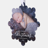 私たちの初めてのクリスマスを祖父母として オーナメントカード (左)