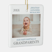 私たちの初めてのクリスマスを祖父母として セラミックオーナメント (右)